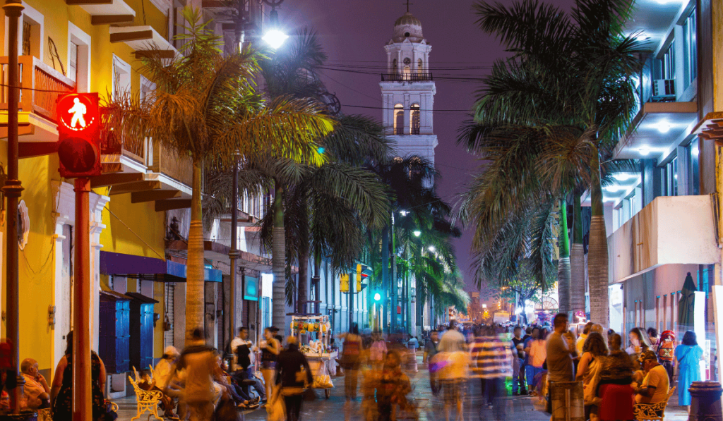 Veracruz, Mexico - A vibrant and lively scene along the bustling streets of this historic coastal city.