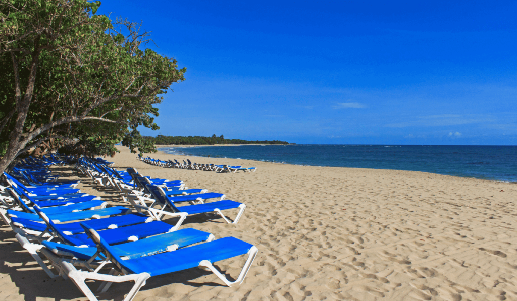 View on the beach of Playa Dorada Dominican Republic.
